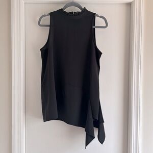 Black Leith ruffle mockneck blouse